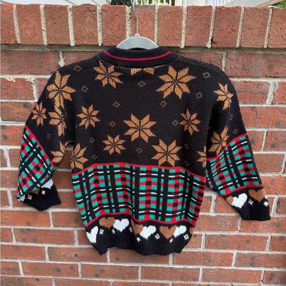 Vintage 90s Y2K Knit Bear Heart Embroidered Sweater Size Medium 10/12 Kids girls - Picture 4 of 4